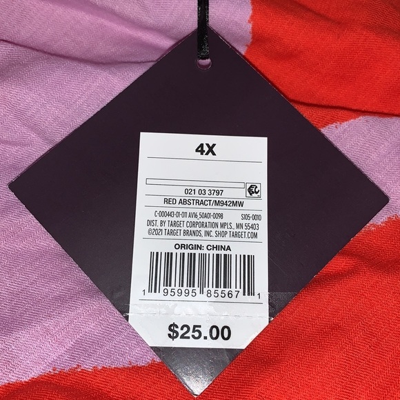 Ava & Viv Women's Plus Size Sleeveless Cross Back Woven Dress -Abstract Red - Picture 7 of 10